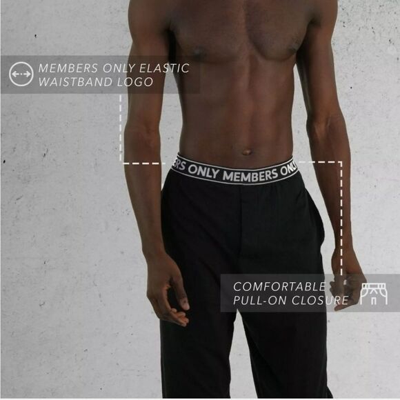 Members Only Men's Jersey Sleep Pant Logo Elastic - Picture 2 of 4